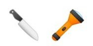 2 émojis : couteau, lampe